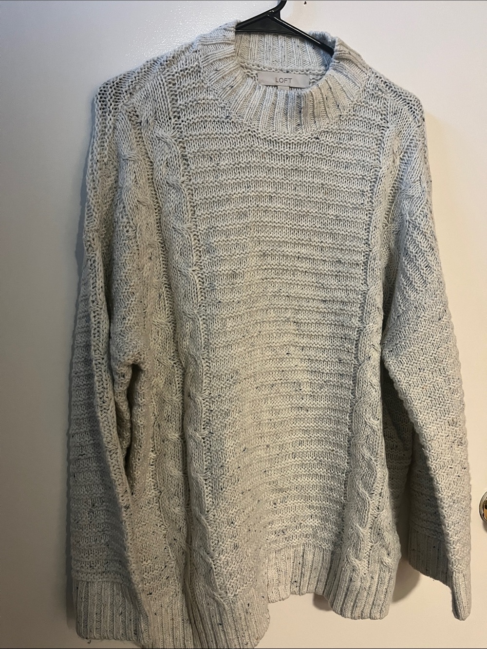 LOFT Light Speckled Chunky Sweater L